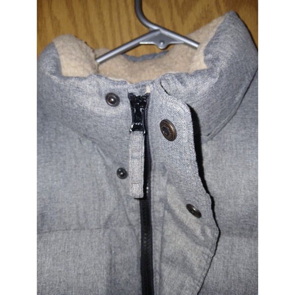 Old Navy Heritage Vest Grey Heather Quilted Puffer Full Zip Buttoned Men’s Large - Picture 12 of 16